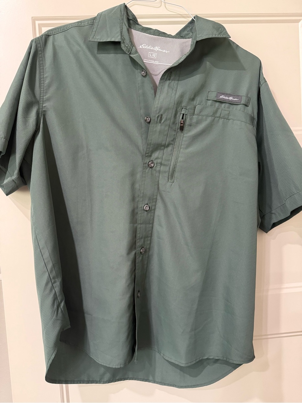 Eddie Bauer Men's Short-Sleeve Casual Button-Down Shirt - Sage Green